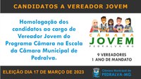 A Câmara de Vereadores de Pedralva divulga o nome dos alunos/candidatos a Vereador Jovem, para a edição 2023 do programa Câmara na Escola.