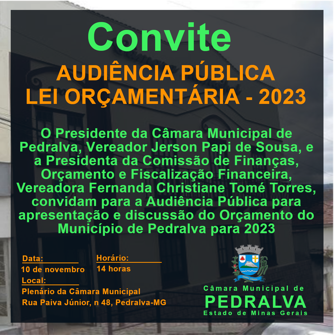 Audiência Pública de apresentação da LOA