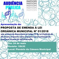 Audiência Pública para apresentação da Proposta de Emenda a Lei Orgânica Municipal