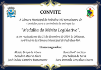 Câmara realizará sessão solene para entrega da Medalha do Mérito Legislativo