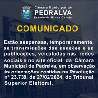 Câmara suspende transmissão de sessões e publicações durante período eleitoral