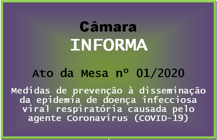 Cancelamento das reuniões itinerantes e solenes da Câmara Municipal