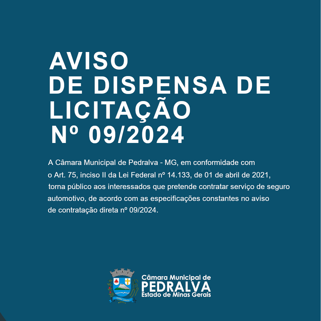 Dispensa de Licitação – Contratação de serviços de seguro automotivo