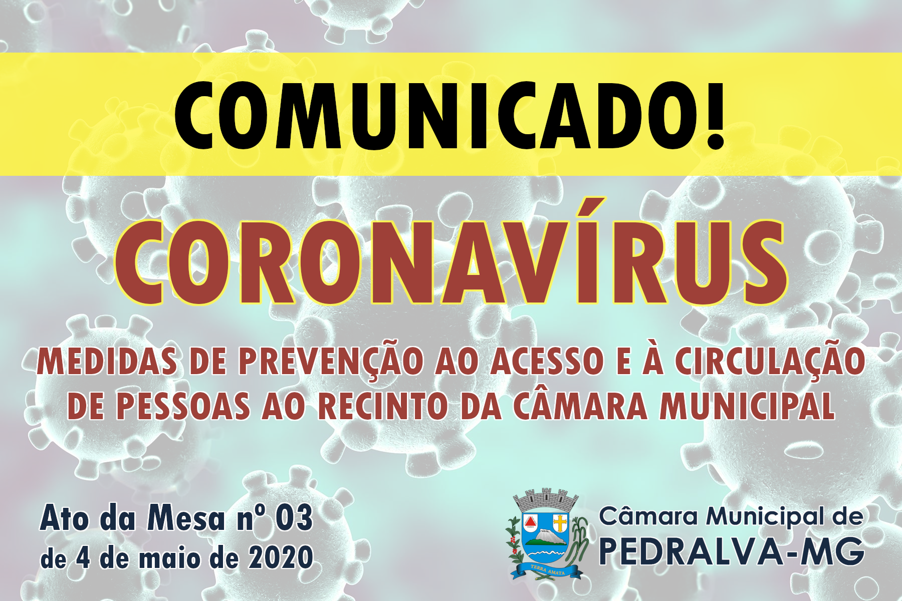 Medidas de prevenção ao acesso e circulação na Câmara Municipal