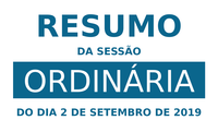 Resumo da 25ª Sessão Ordinária de 2019