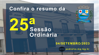 Resumo da 25ª Sessão Ordinária de 2023