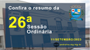 Resumo da 26ª Sessão Ordinária de 2023