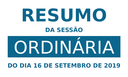 Resumo da 27ª Sessão Ordinária de 2019