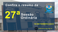 Resumo da 27ª Sessão Ordinária de 2023