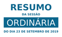 Resumo da 28ª Sessão Ordinária de 2019