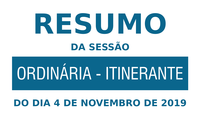 Resumo da 32ª Sessão Ordinária - Itinerante de 2019