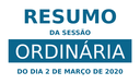 Resumo da 5ª Sessão Ordinária de 2020