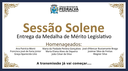 Sessão Solene de Entrega da Medalha de Mérito Legislativo